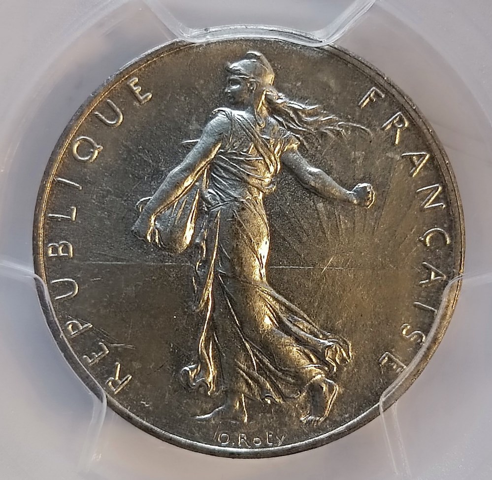 2 francs 1928 essai piéfort MS62 monnaies monde france 2 francs 1928 essai piefort ms62