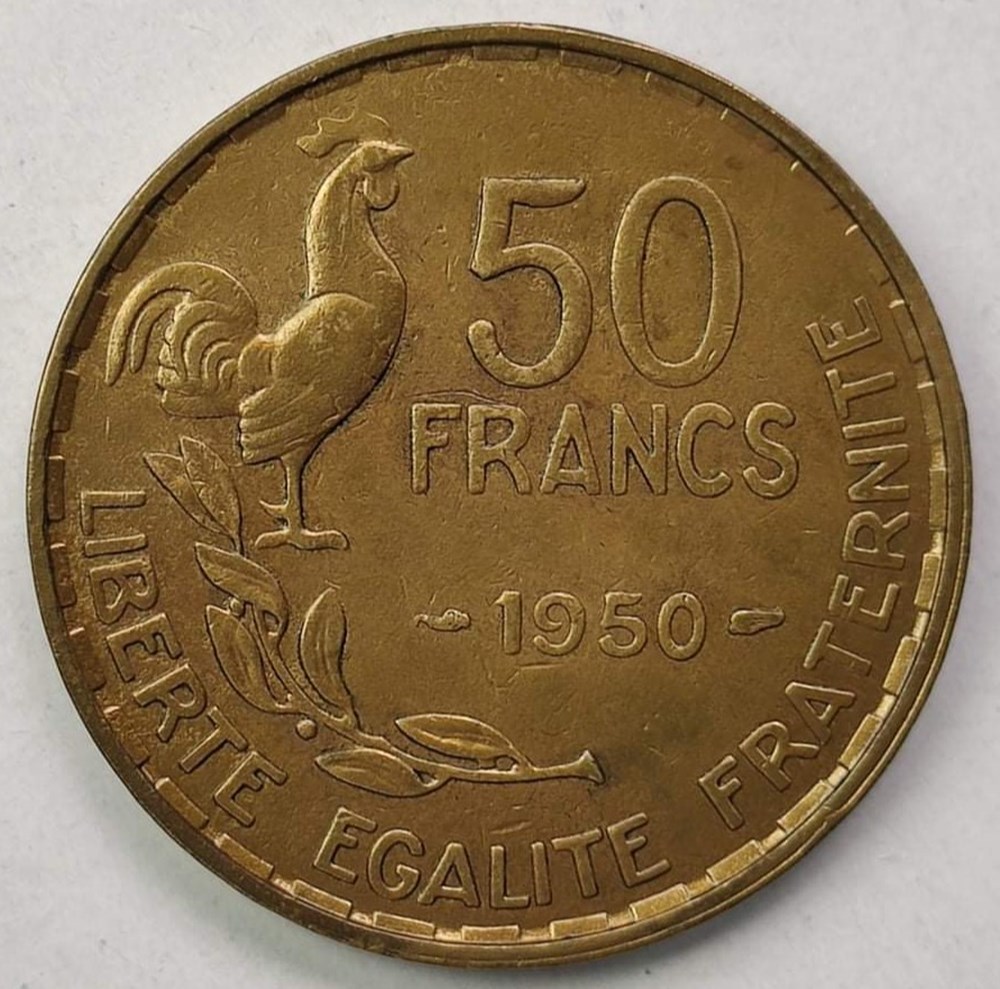 50 francs 1950 monnaies monde france 50 francs 1950