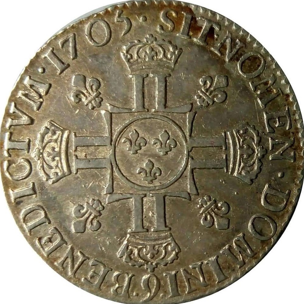 monnaies europe medievale france royales 1 2 ecu 1705 9 aux 4 l deuxieme type