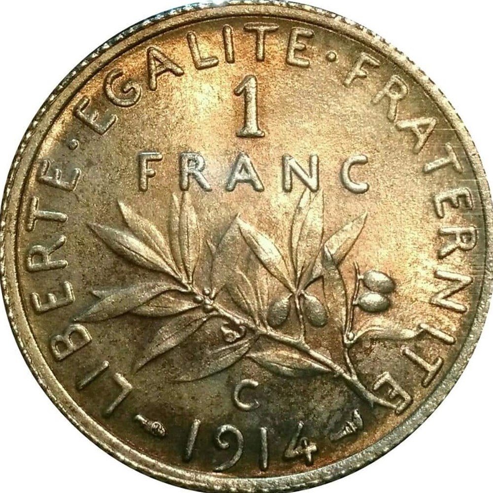 monnaies monde france 1 franc 1914 c ms63