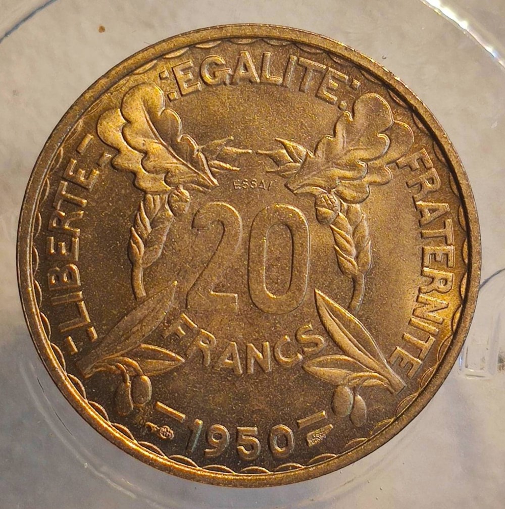 20 francs 1950 Turin essai concours monnaies monde france 20 francs 1950 turin essai concours