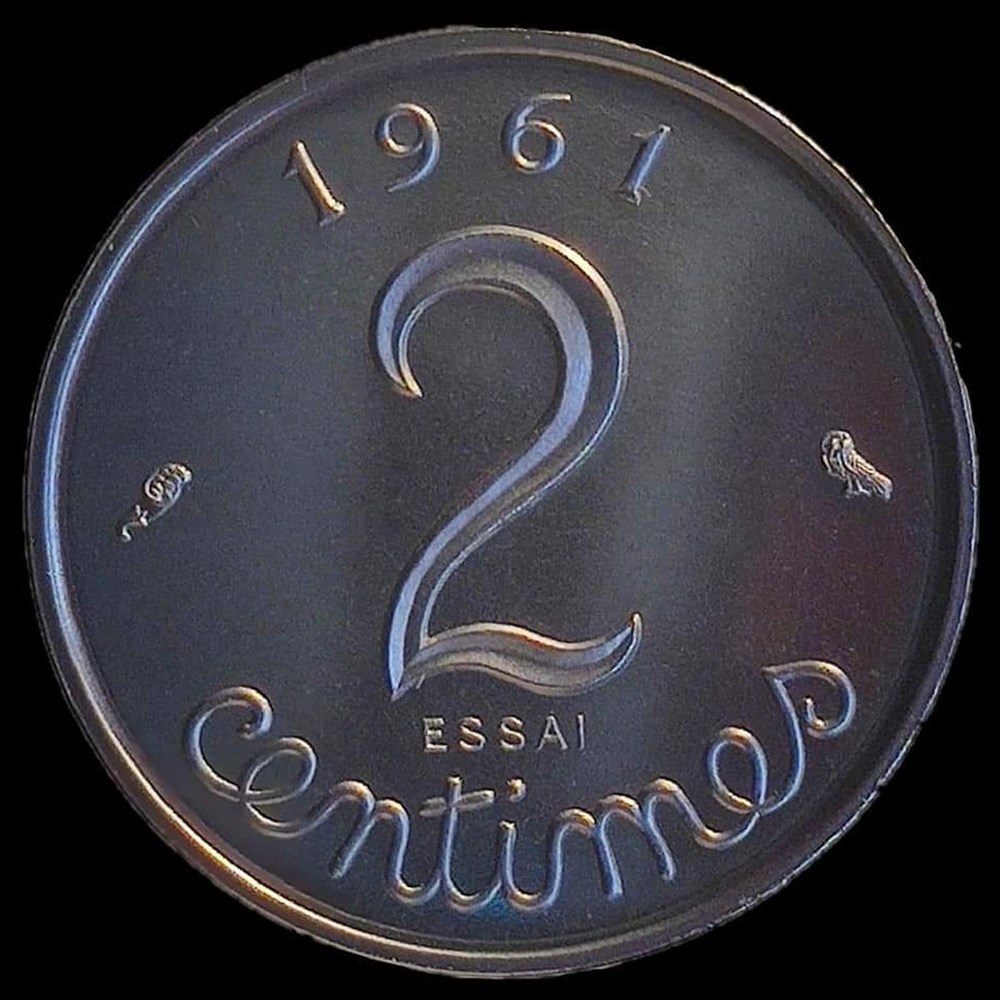 2 centimes 1961 essai monnaies monde france 2 centimes 1961 essai