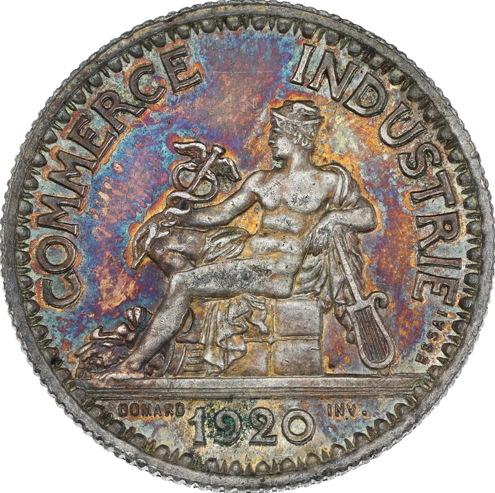 monnaies monde france 2 francs 1920 essai argent a 680 1000 inedit