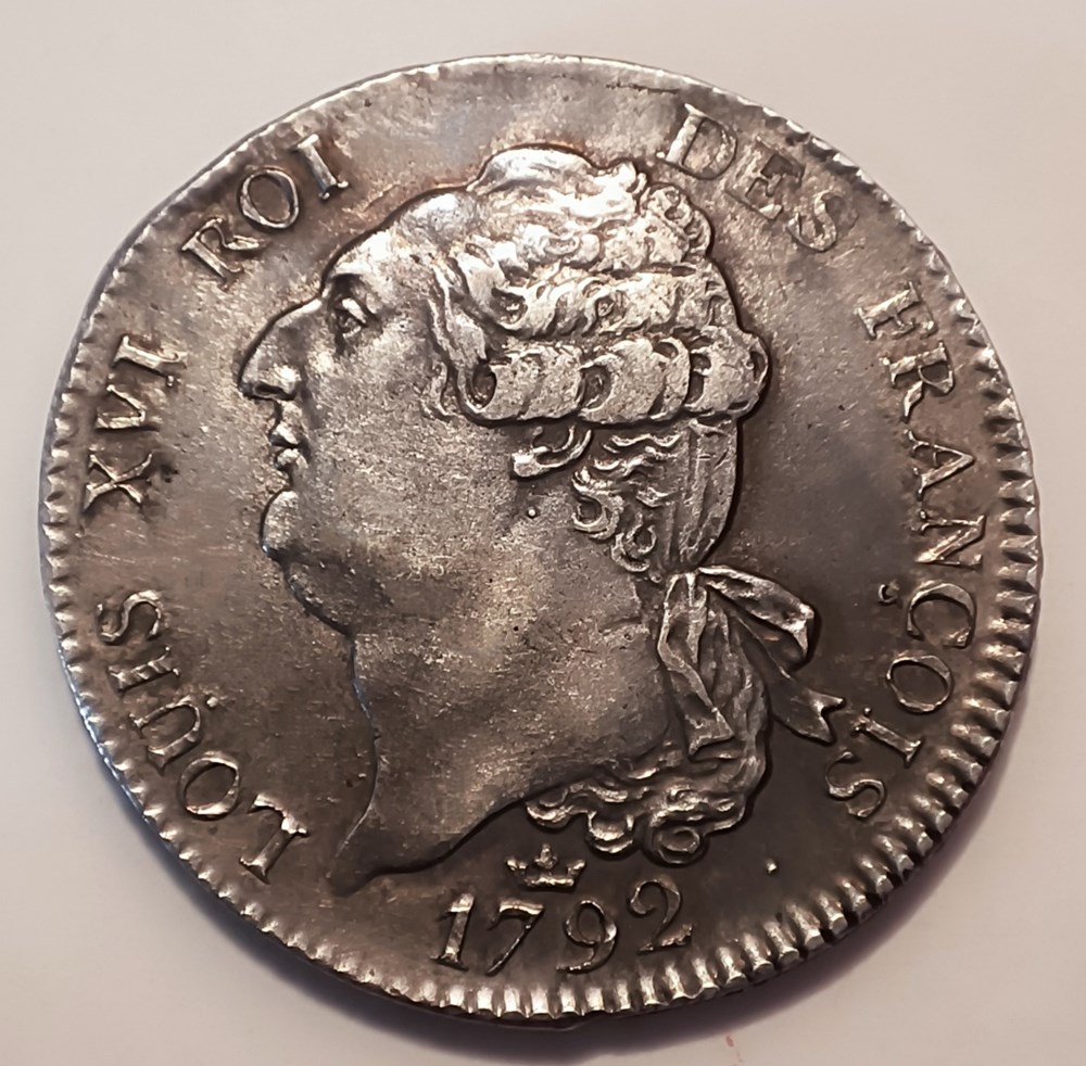 monnaies europe medievale france royales ecu 1792 m au genie