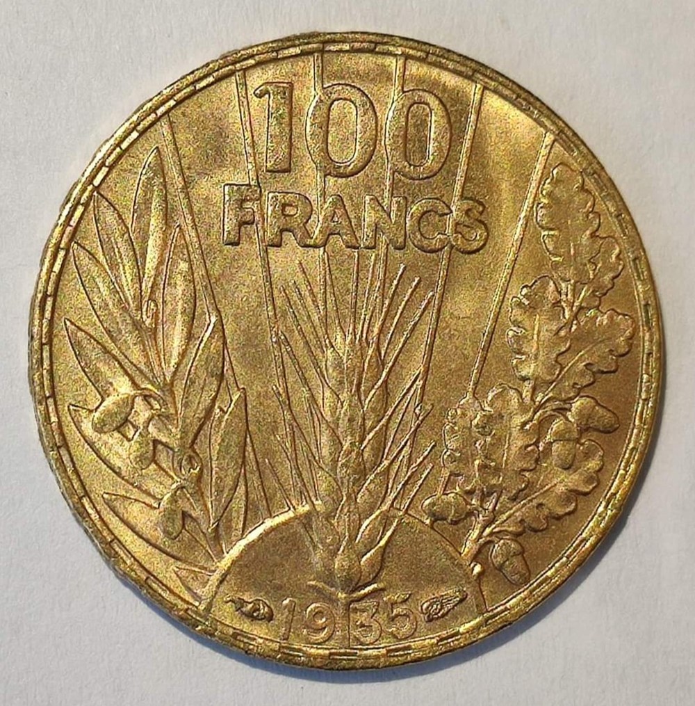 100 francs 1935 MS64+ monnaies monde france 100 francs 1935 ms64