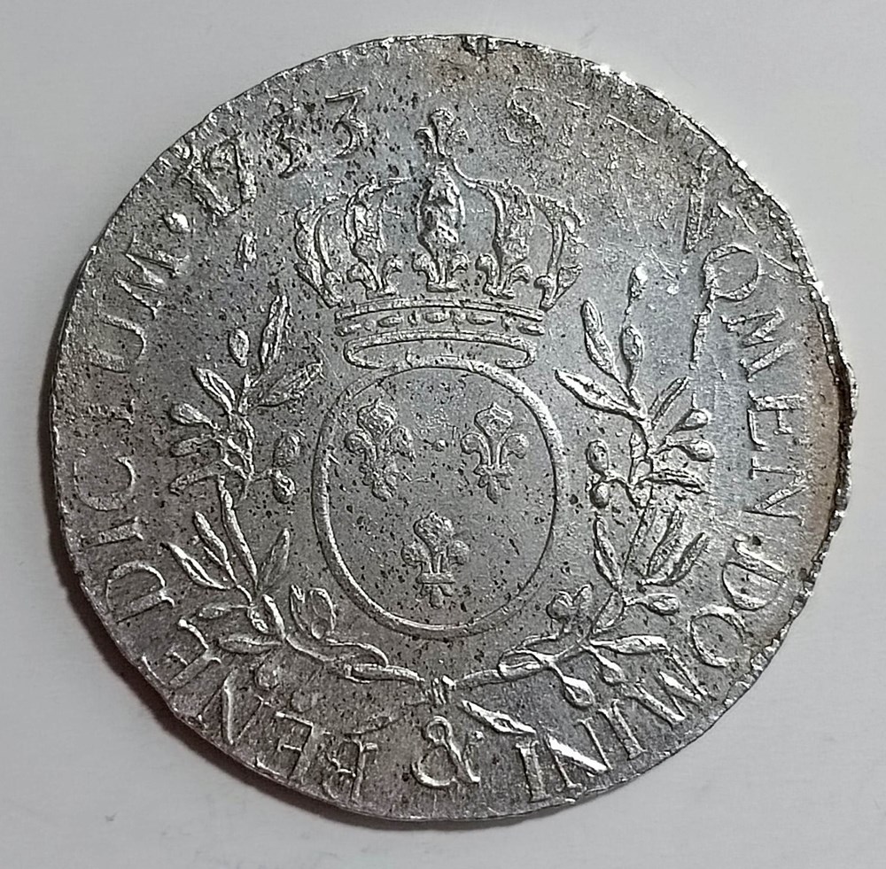 monnaies europe medievale france royales ecu 1733 aux branches olivier