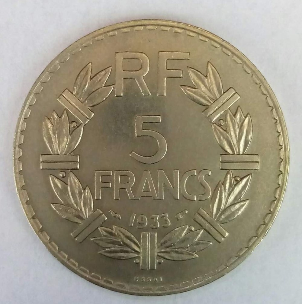 5 francs 1933 essai monnaies monde france 5 francs 1933 essai