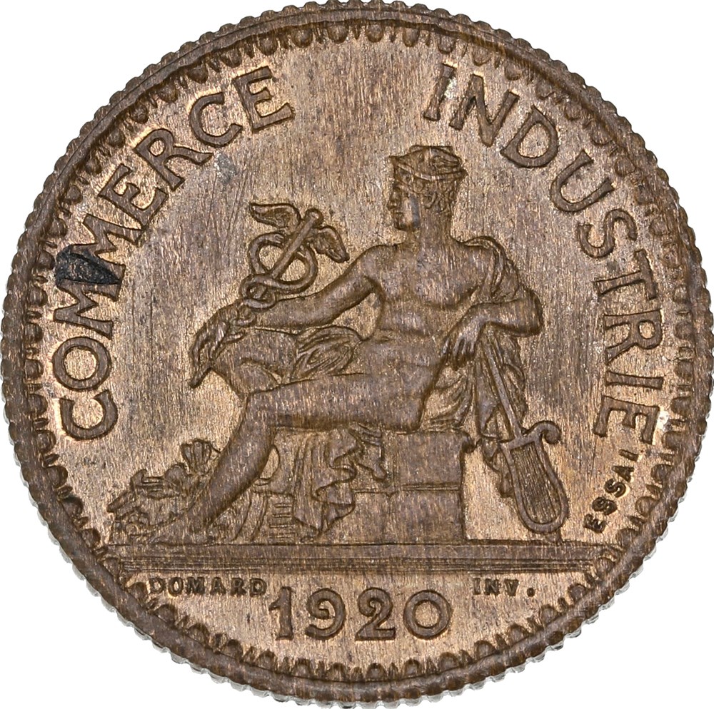 1 franc 1920 essai cuivre SP64 monnaies monde france 1 franc 1920 essai cuivre sp64