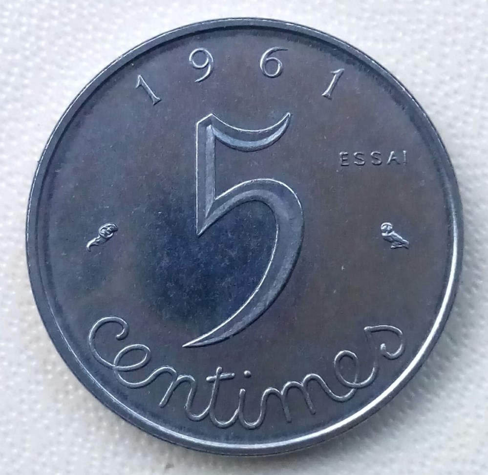 5 centimes 1961 essai monnaies monde france 5 centimes 1961 essai
