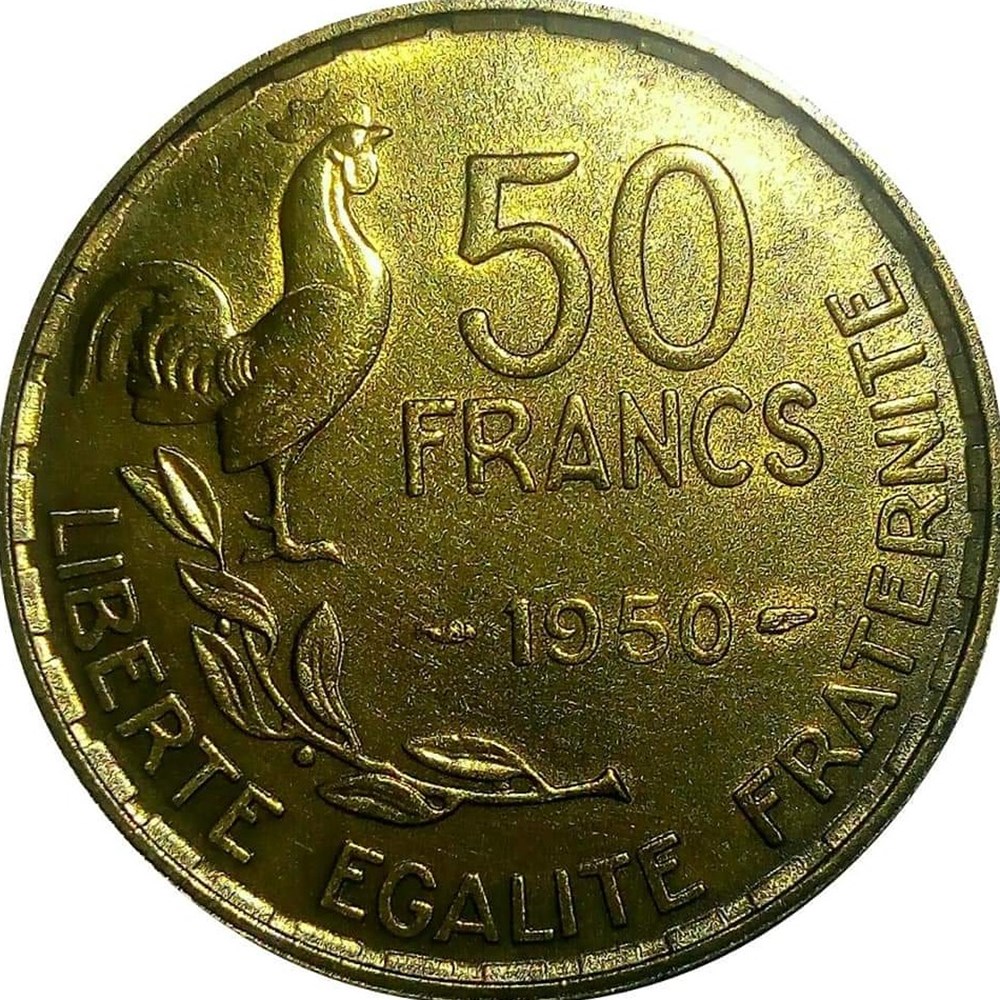 50 francs 1950 monnaies monde france 50 francs 1950