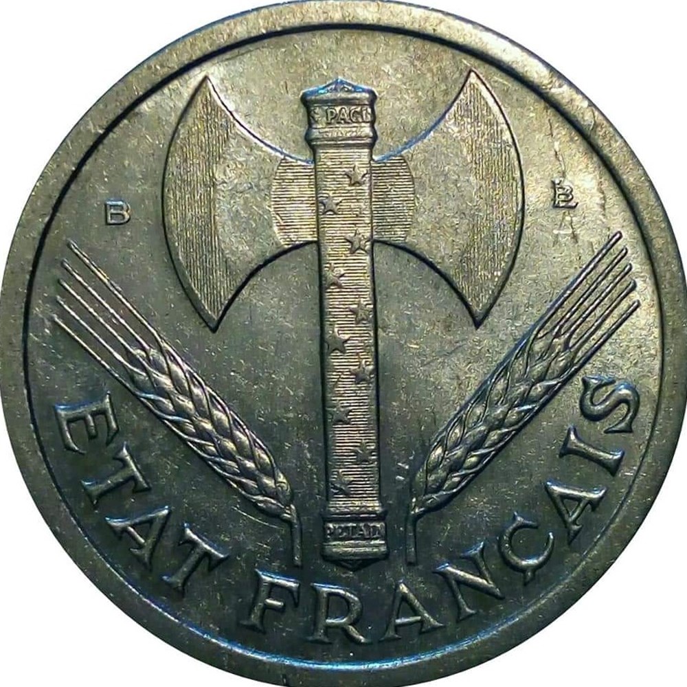 2 francs 1943 B monnaies monde france 2 francs 1943 b