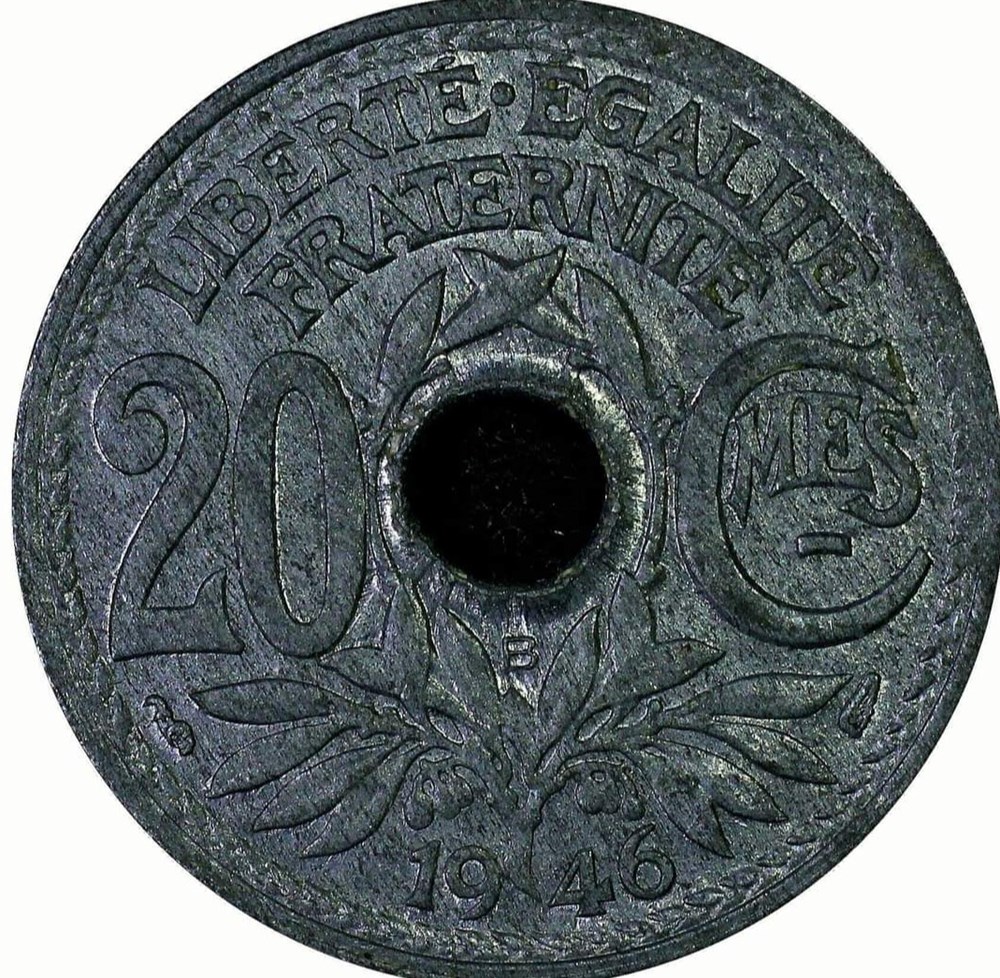 monnaies monde france 20 centimes 1946 b ms62