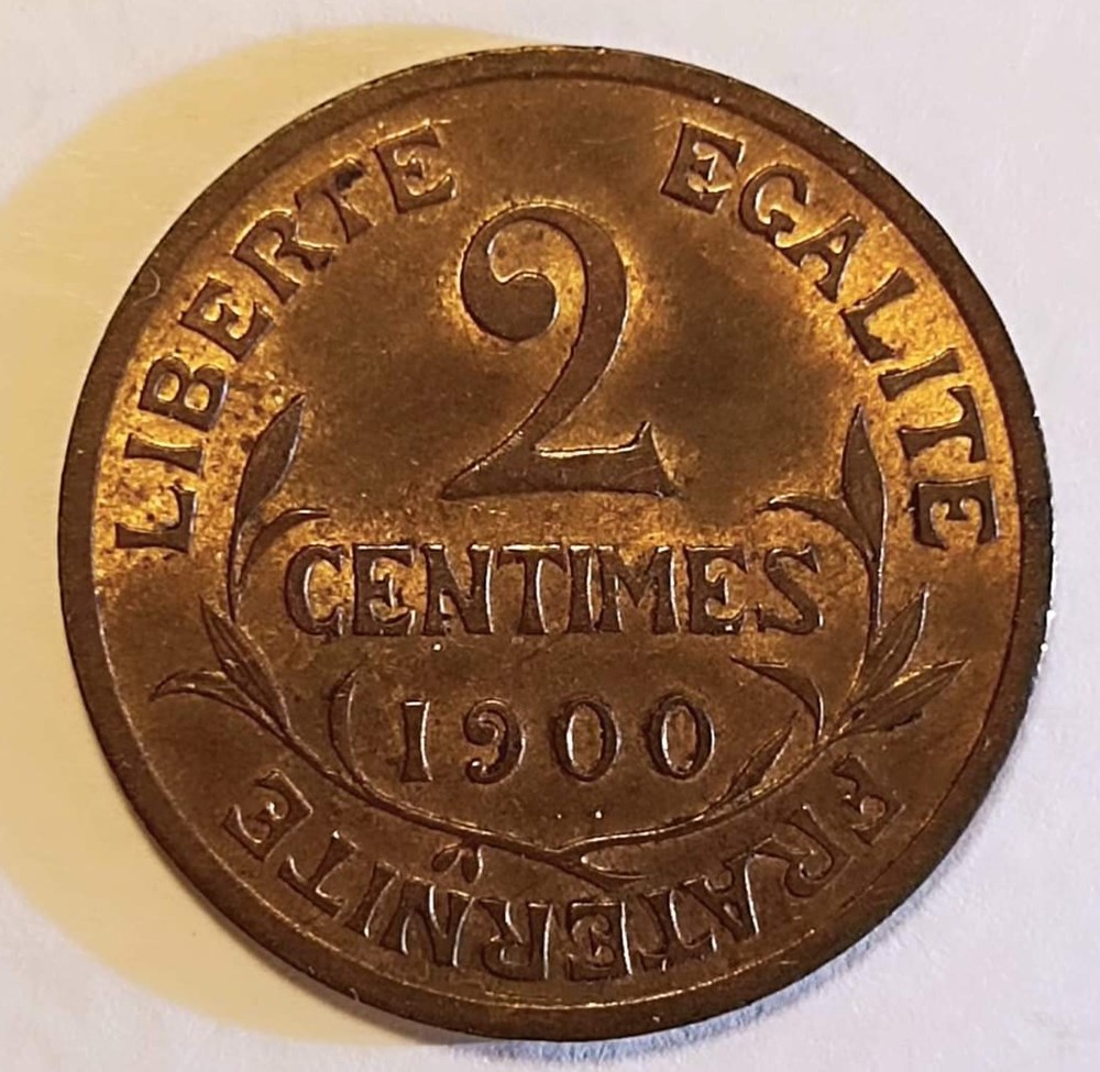 monnaies monde france 2 centimes 1900 ms63