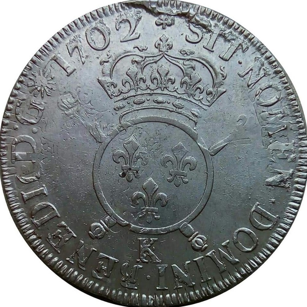 monnaies europe medievale france royales ecu 1702 k aux insignes