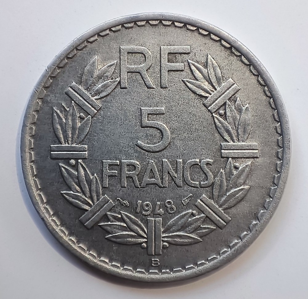 5 francs 1948 B fermé monnaies monde france 5 francs 1948 b ferme