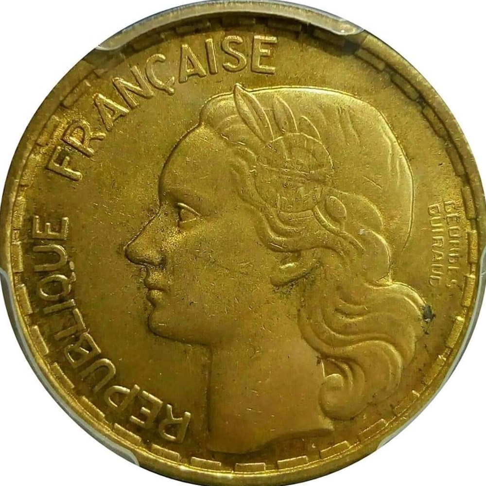 20 francs 1950 B Georges Guiraud à 4 plumes MS63 monnaies monde france 20 francs 1950 b georges guiraud a 4 plumes ms63