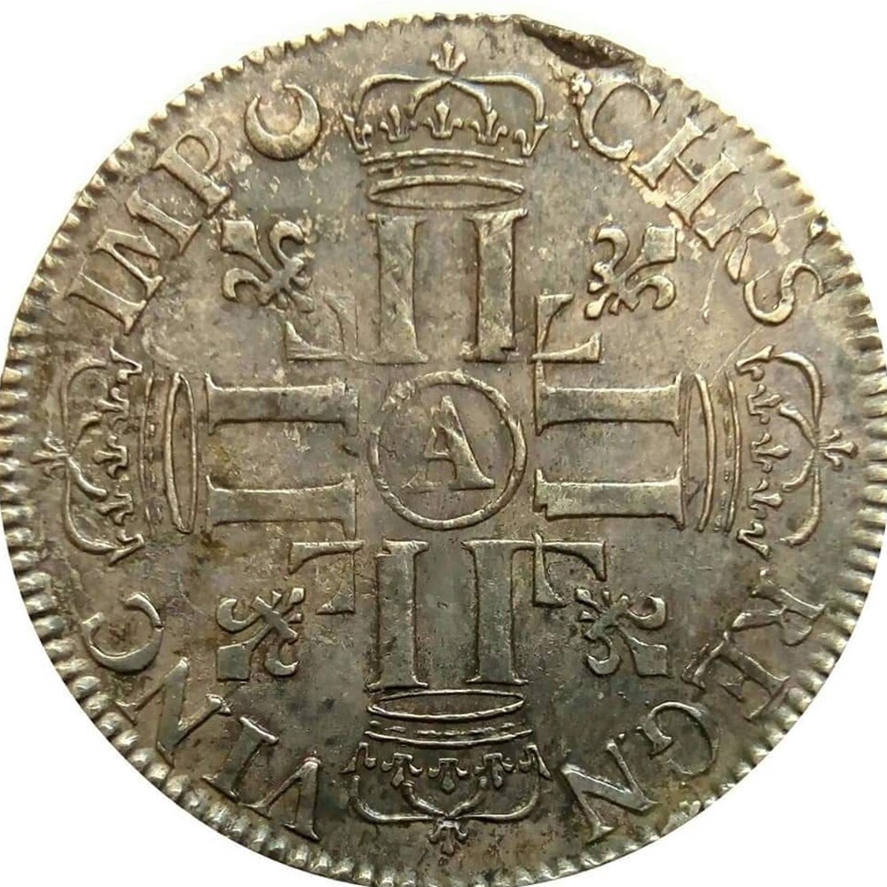 monnaies europe medievale france royales 1 2 ecu 1691 a aux 4 l premier type