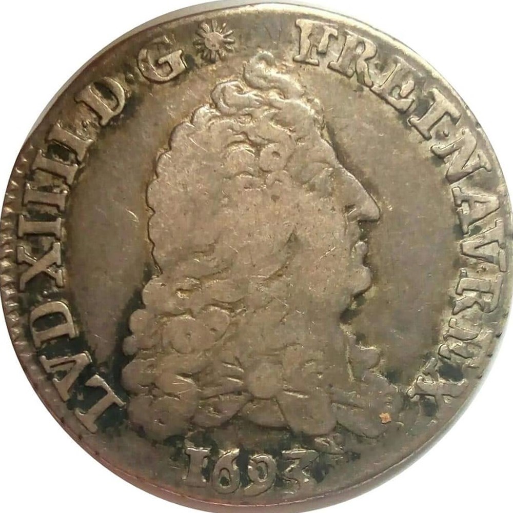 monnaies europe medievale france royales 1 4 ecu 1693 m aux 4 l premier type inedit
