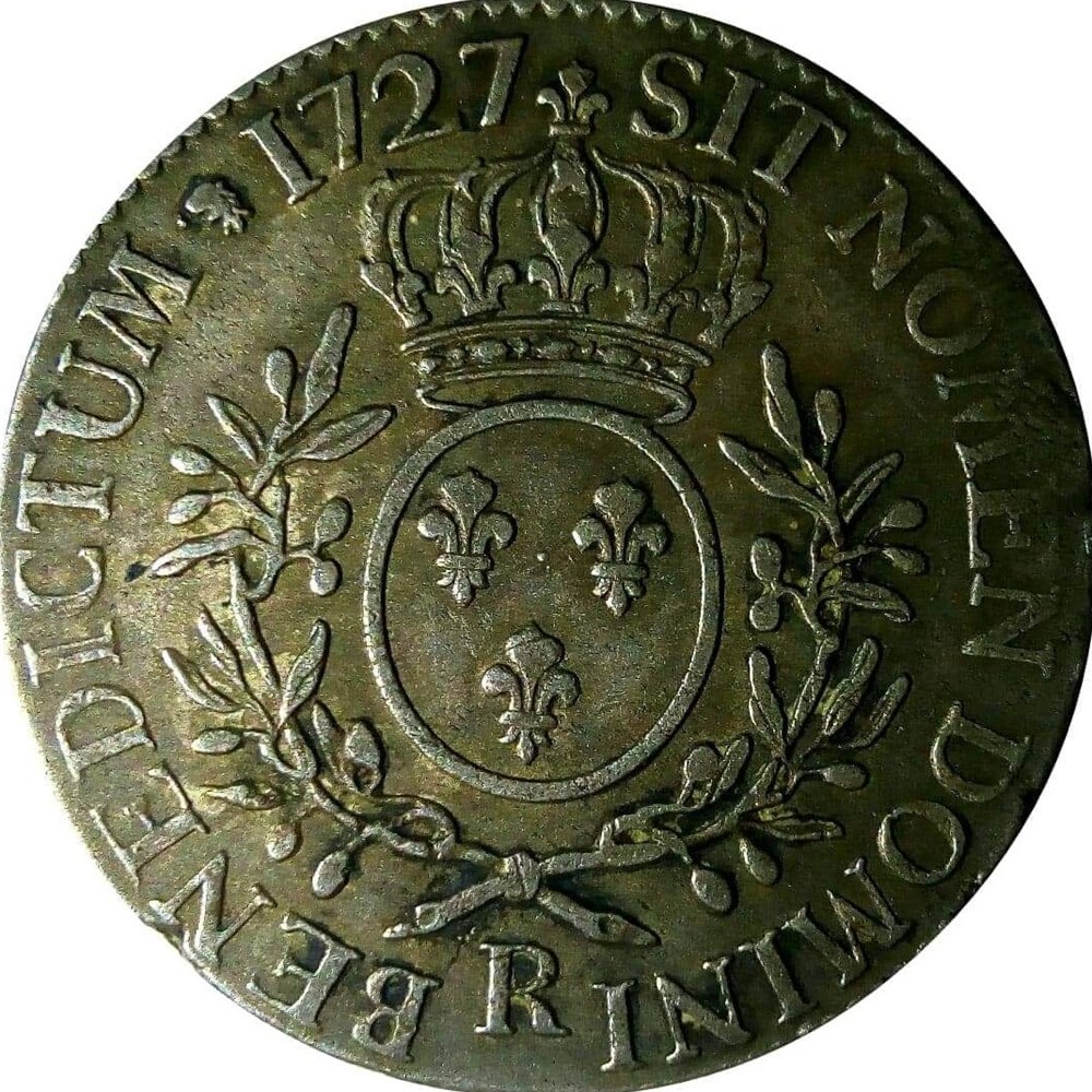 Écu 1727 R aux branches d'olivier monnaies europe medievale france royales ecu 1727 r aux branches olivier