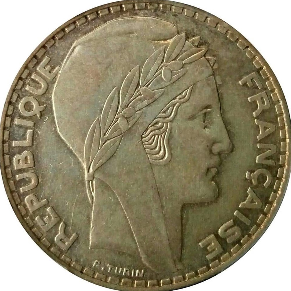20 francs 1936 AU58 monnaies monde france 20 francs 1936 au58