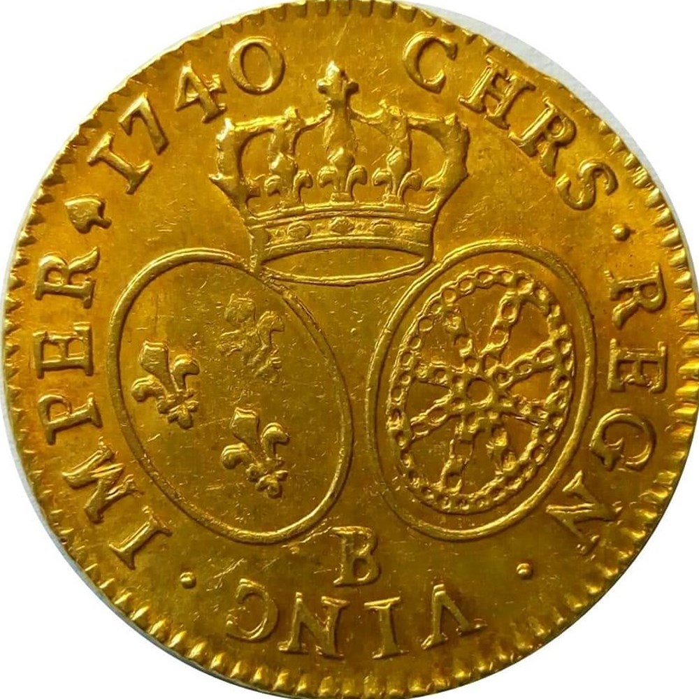 Louis d'or 1740 B au bandeau (inédit) monnaies europe medievale france royales louis or 1740 b au bandeau inedit