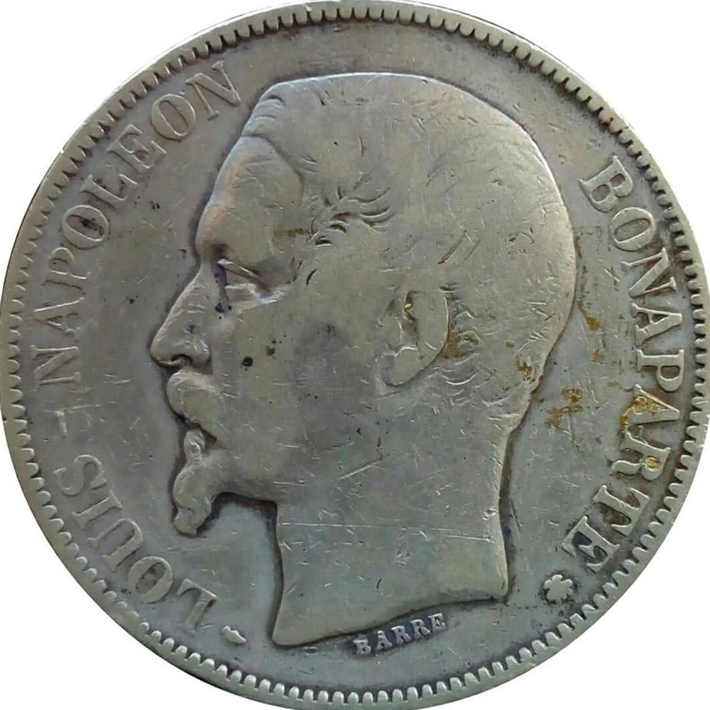 5 francs 1852 BB monnaies monde france 5 francs 1852 bb