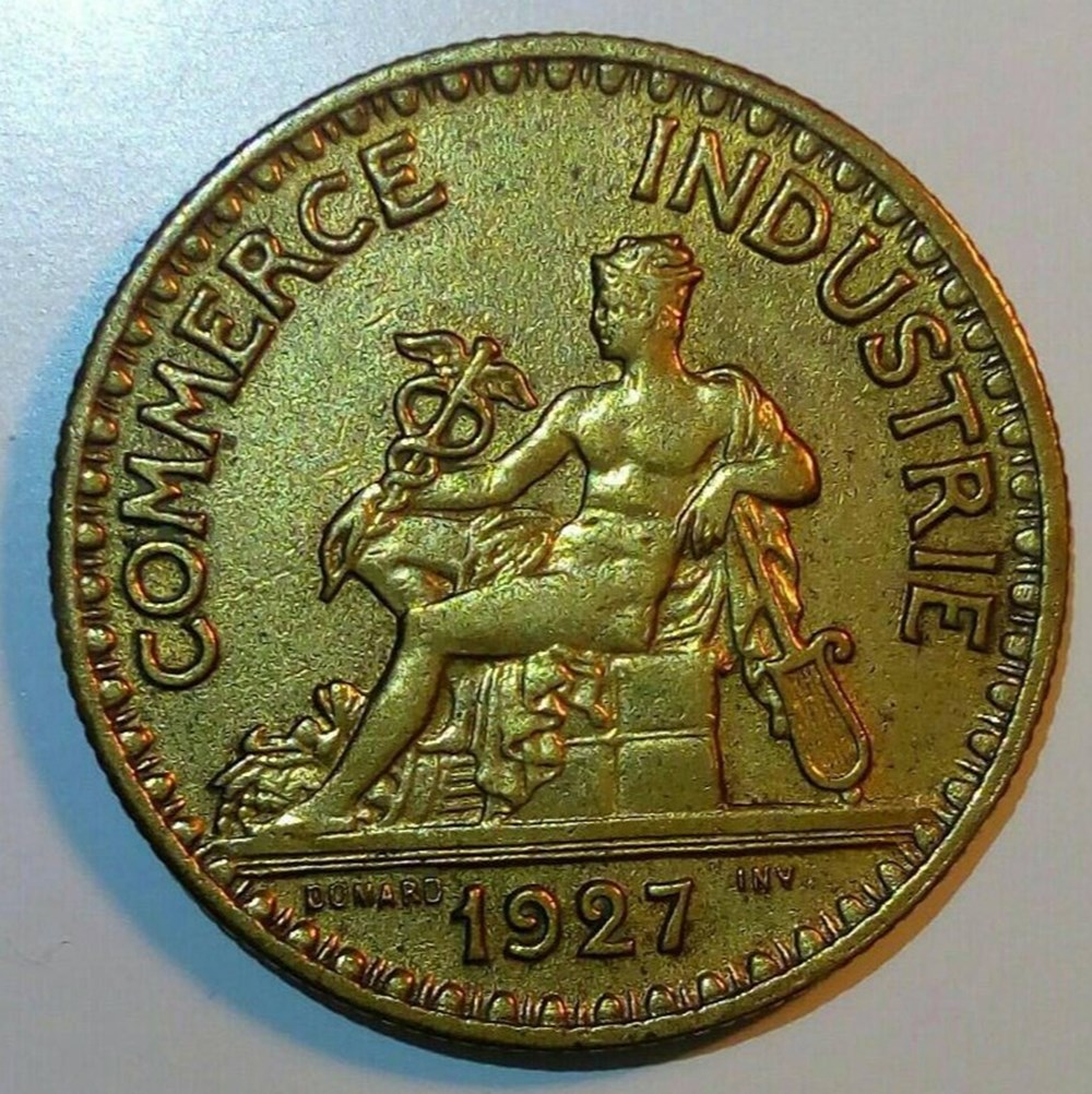 2 francs 1927 AU58 monnaies monde france 2 francs 1927 au58