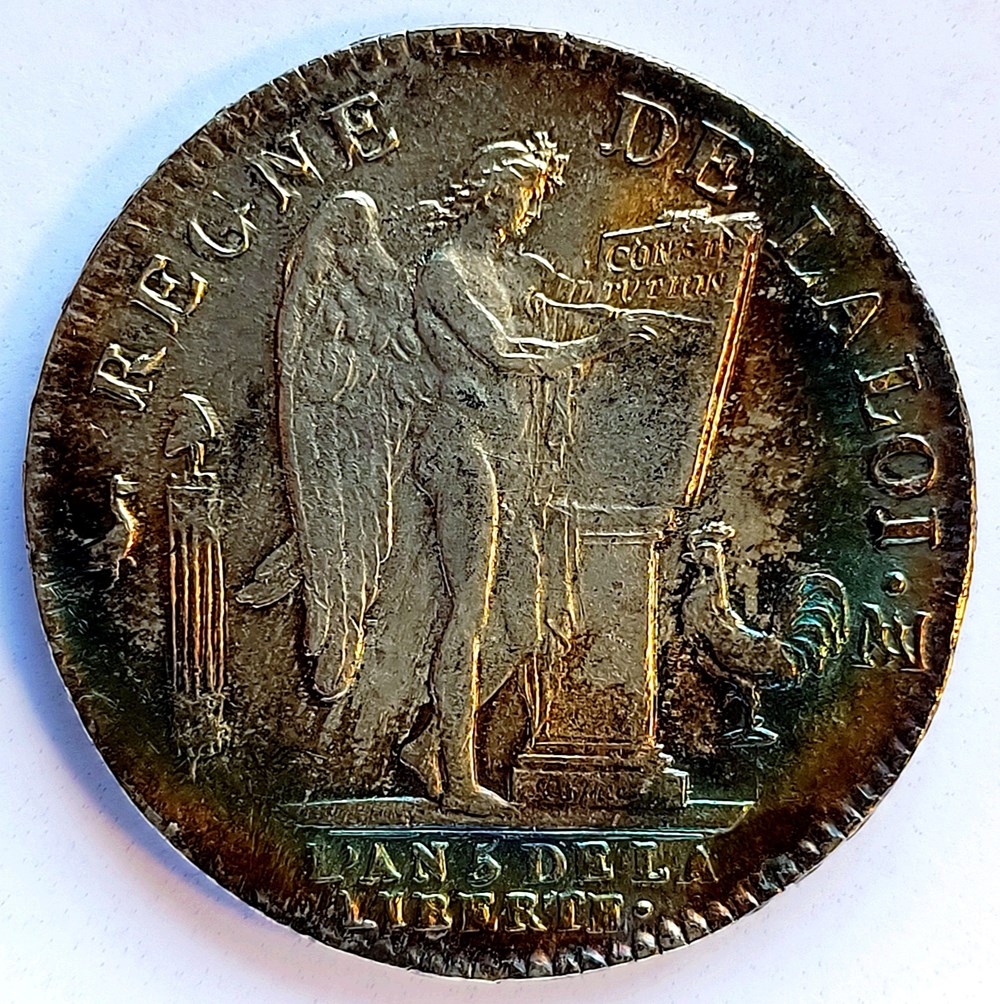 Écu 1793MA au génie AU58 monnaies europe medievale france royales ecu 1793ma au genie au58