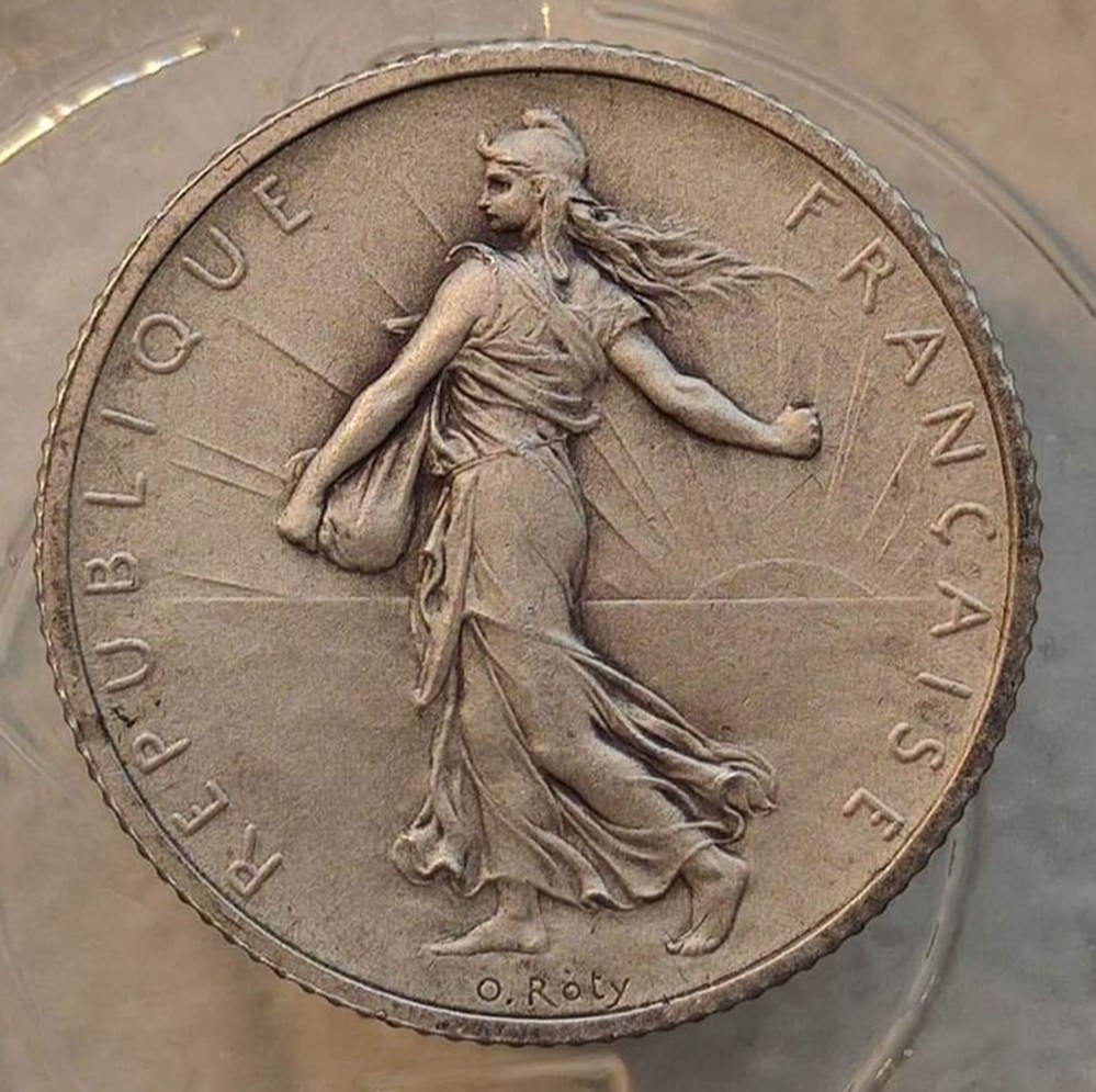 1 franc 1898 flan mat MS65 monnaies monde france 1 franc 1898 flan mat ms65