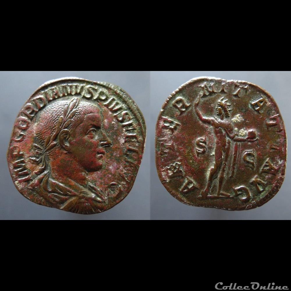 Gordian III, AE Sestertius: AETERNITATI AVG S C (Sol) coin ancient roman gordian iii ae sestertius aeternitati avg s c sol