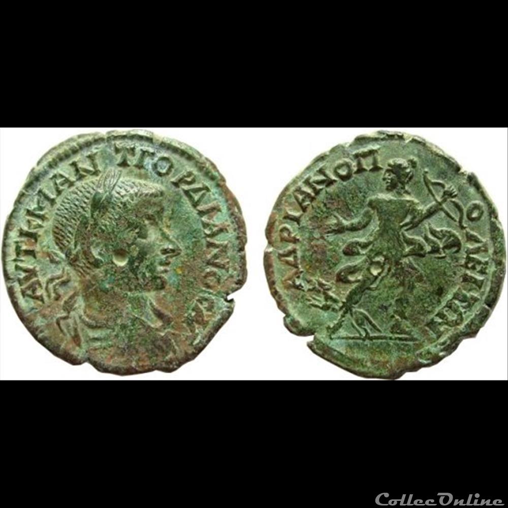 AE26 Tetrassarion of Gordian III 238-244 AD., Hadrianopolis, Thrace coin ancient roman provincial ae26 tetrassarion of gordian iii 238 244 ad hadrianopolis thrace