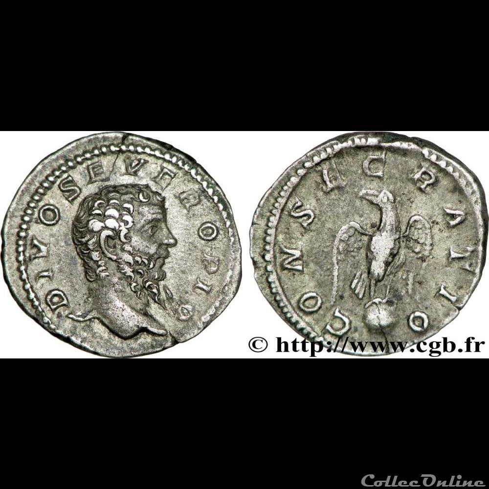 Caracalla, AR Denarius: Consecratio (Divus Severus) coin ancient roman caracalla ar denarius consecratio divus severus