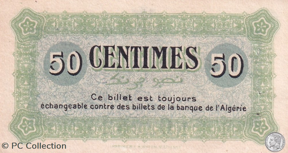 140-2- 1/5/1915 Constantine 1 Franc Cdc Séries A billets afrique algerie 140 2 1 5 1915 constantine 1 franc cdc series a