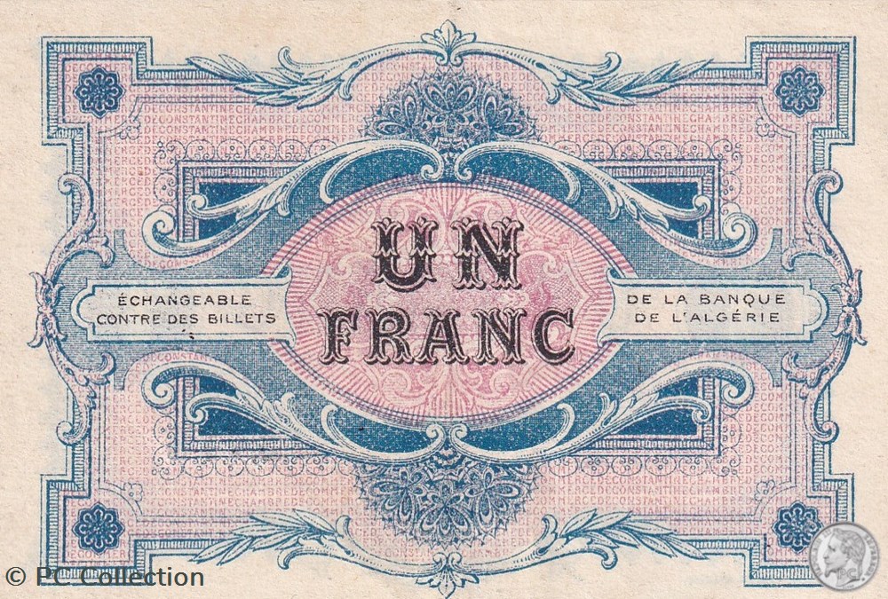 140-15- 1/12/1917 Constantine 1 Franc Cdc Séries 20 billets afrique algerie 140 15 1 12 1917 constantine 1 franc cdc series 20