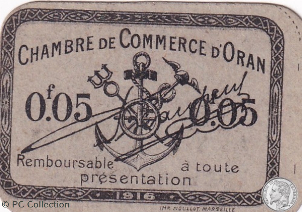 141-48-1916 Oran 5 Cts Cdc billets afrique algerie 141 48 1916 oran 5 cts cdc