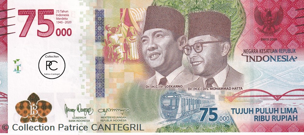 2020 Pick161a 75 000 Rp - Rupiah indonésienne Unc billets asie 2020 pick161a 75 000 rp rupiah indonesienne unc