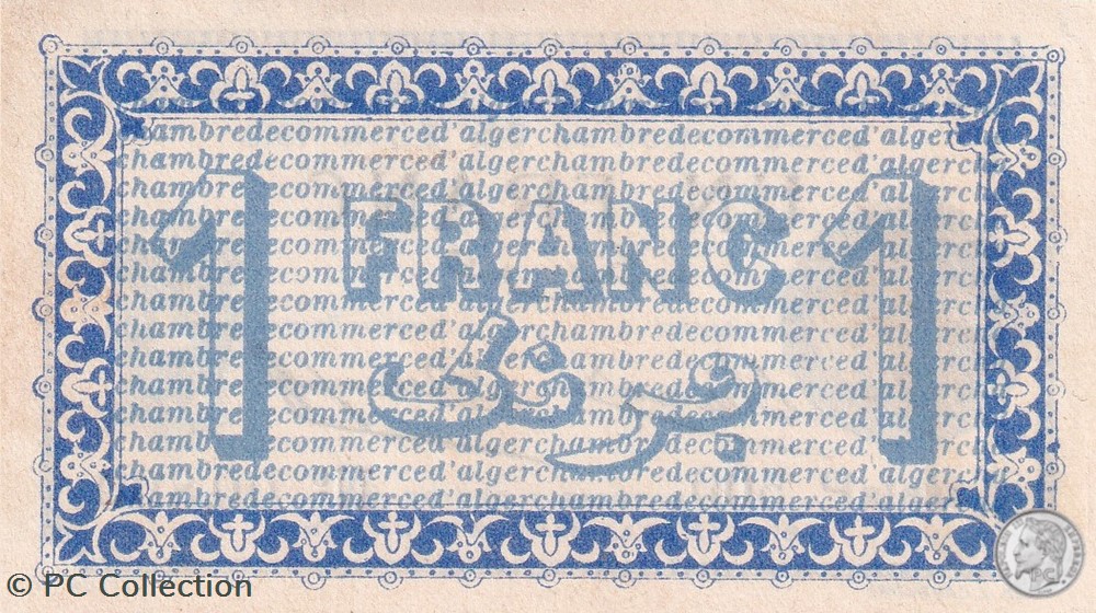 137-12-25/6/1919 Alger 1 Franc Cdc.(8) billets afrique algerie 137 12 25 6 1919 alger 1 franc cdc 8