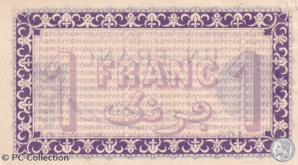137-1 -3/9/1914-130 05,908-Alger 1 Franc Cdc. (2) billets afrique algerie 137 1 3 9 1914 130 05 908 alger 1 franc cdc 2