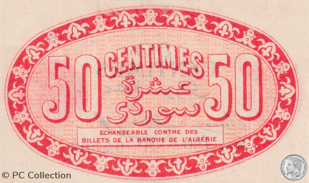 137-5-13/1/1915 Alger 50 cts Cdc. (7) billets afrique algerie 137 5 13 1 1915 alger 50 cts cdc 7