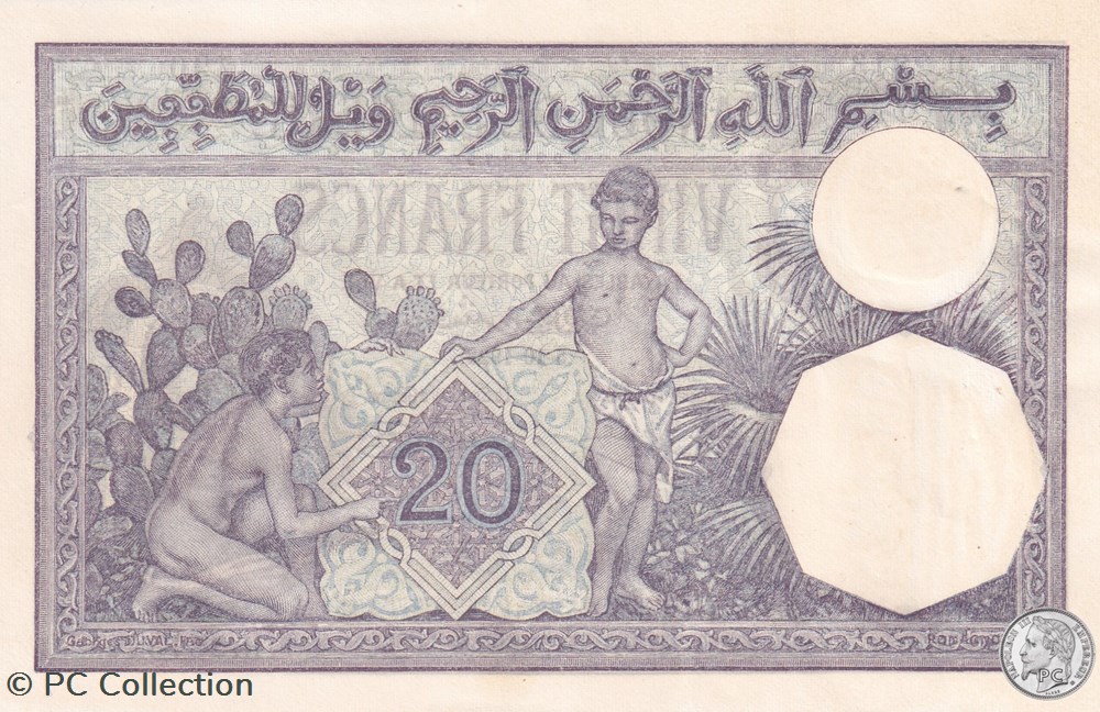 billets afrique 1928 pick78b 790 20 franc algerien sup