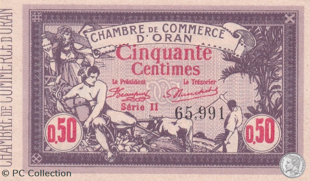 141-22-4/2/1920 Oran 50 Cts - Série II- Cdc billets afrique algerie 141 22 4 2 1920 oran 50 cts serie ii cdc