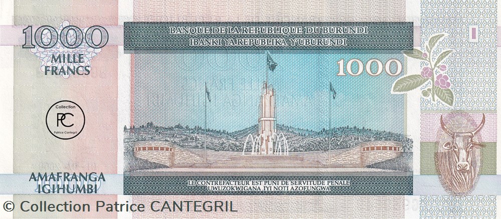 2000 Pick39c 1 000 FBu - Franc burundais Unc billets afrique burundi 2000 pick39c 1 000 fbu franc burundais unc