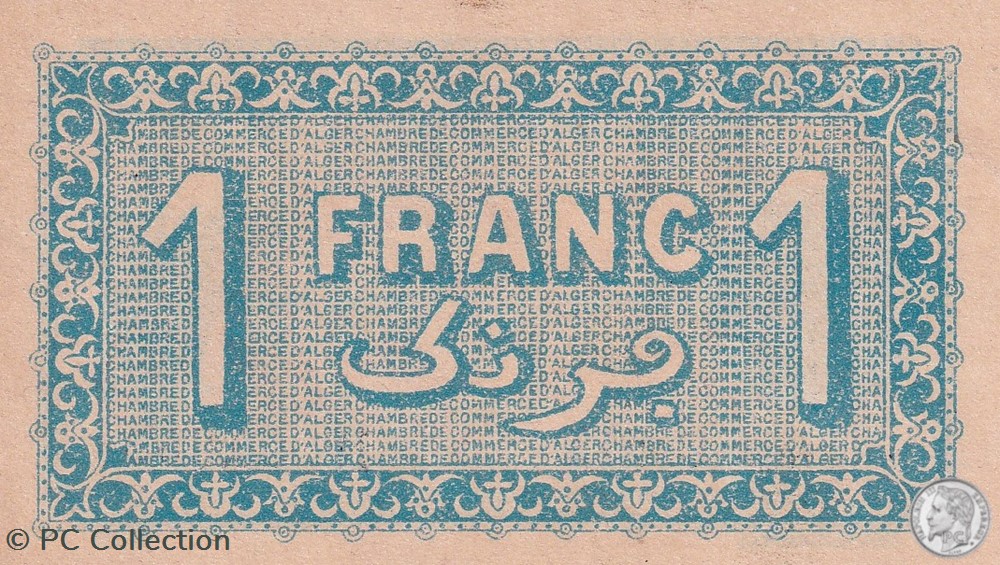 137-24-14/6/1922 Alger 1 Franc Cdc.(2) billets afrique algerie 137 24 14 6 1922 alger 1 franc cdc 2