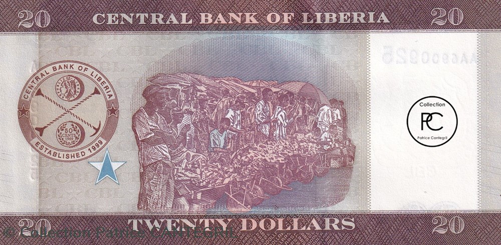 2016 Pick33a 20 $ - Dollar libérien Unc billets afrique liberia 2016 pick33a 20 dollar liberien unc