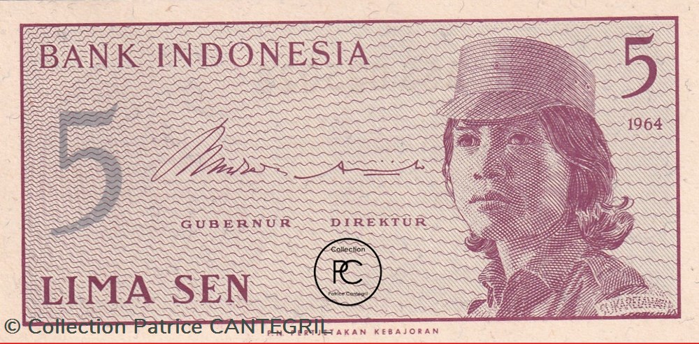 billets asie 1964 pick91a 5 sen indonesien unc