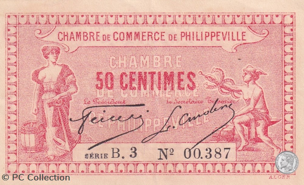 142-8- 29/12/1917 Philippeville 50 Centimes Cdc Série B3 billets afrique algerie 142 8 29 12 1917 philippeville 50 centimes cdc serie b3