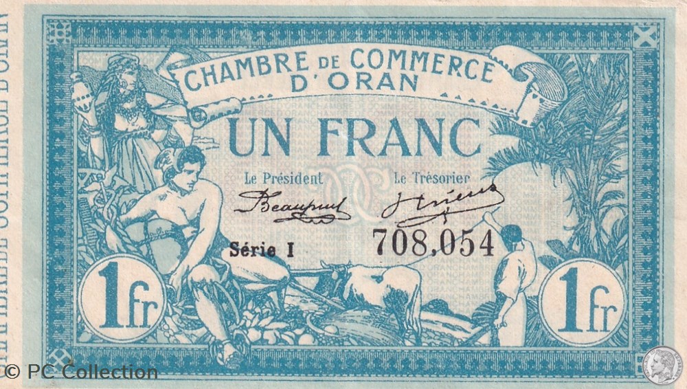 141-20-10/11/1915 Oran 1 Franc Série I Cdc billets afrique algerie 141 20 10 11 1915 oran 1 franc serie i cdc