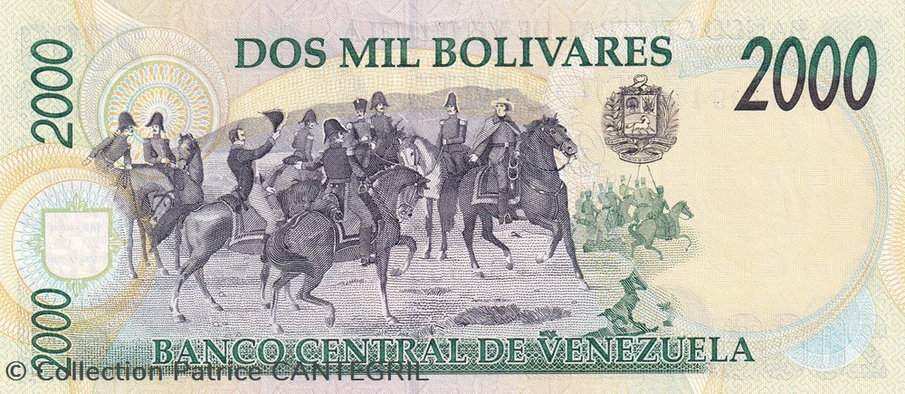 2.000 Bolívares Banco Central de Venezuela 06.08.1998 Unc Pick 77c billets amerique du sud 2 000 bolivares banco central de venezuela 06 08 1998 unc pick 77c