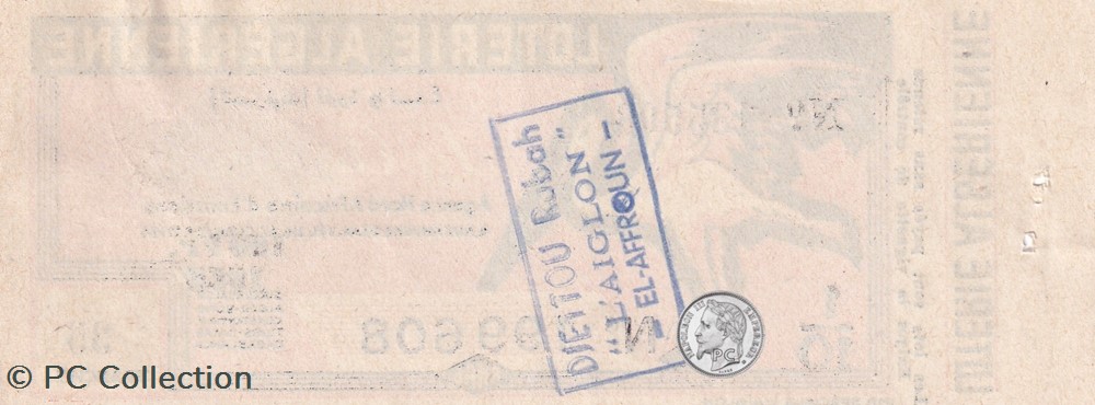 billets afrique loterie algerienne 1 10eme 35etranche 1955