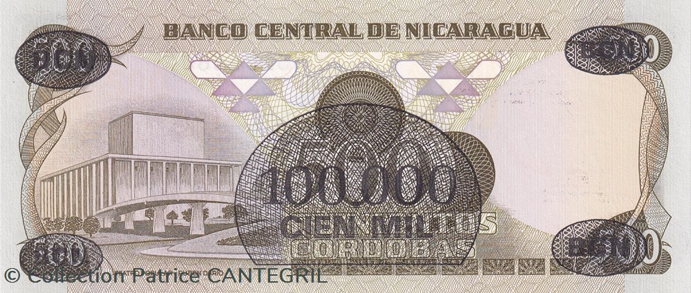 100.000 Córdobas Banco Central de Nicaragua 1987 Unc Pick 149 billets amerique centrale et caraibes 100 000 cordobas banco central de nicaragua 1987 unc pick 149